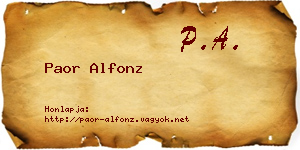 Paor Alfonz névjegykártya